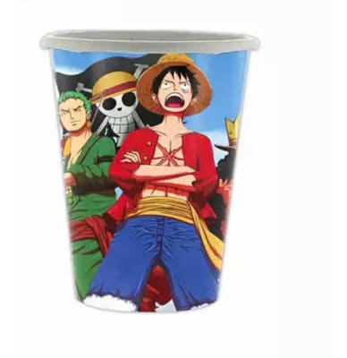 Pack 10 Vasos Cumpleaños One Piece Luffy1