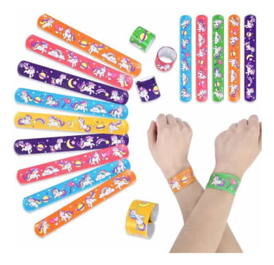 Pack 12 Pulseras Fiestas Cumpleaños Unicornio Diseño Calidad1