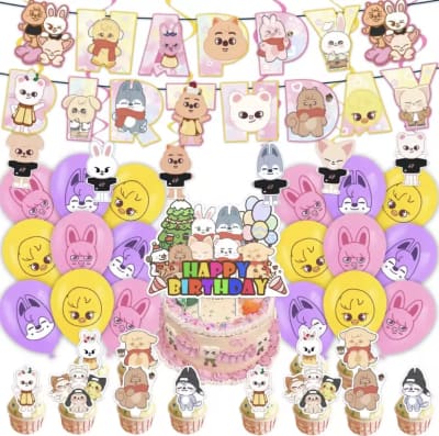 Kit Cumpleaños Stray Kids Skzoo Decoracion Fiesta Personajes1