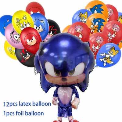 Pack Globos Látex Y Metalizado De Sonic 2