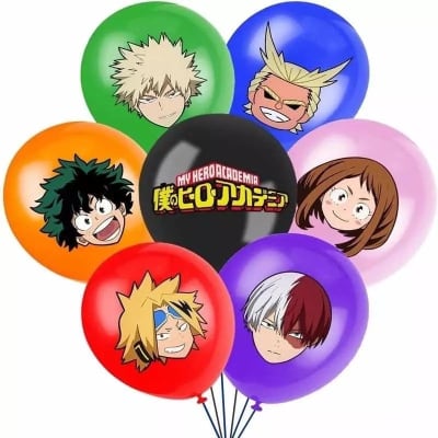 Pack 14 Globos Látex Hero My Hero Academia Cumpleaños1