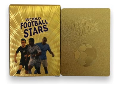 Pack 55 Cartas De Futbol Super Estrellas Diseño Dorados V21