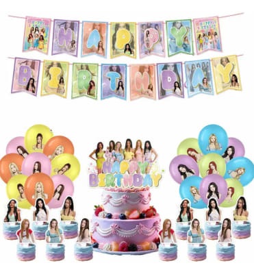 Kit De Cumpleaños Katseye K-pop Decoración Fiesta 58 Piezas