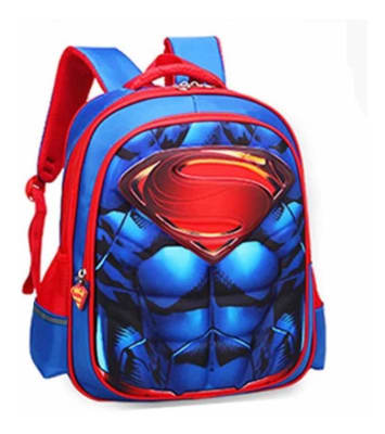 Mochila Escolar Diseño 3d Súper Man Calidad