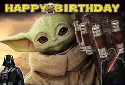 Tela De Fondo Decoración Cumpleaños Baby Yoda Star Wars1