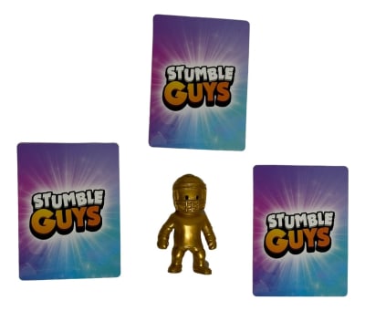 Figura 7cm Soccer Dorado Stumble Guys + 3 Tarjetas Azar1