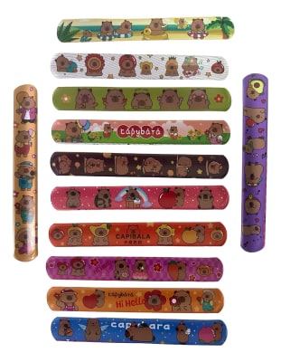 Pulseras Enroscables Capibara Pack 12 Un. Cumpleaños