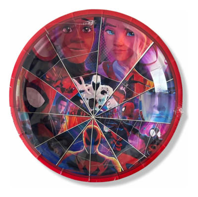 Pack 10 Platos Cumpleaños Miles Morales Spiderman 18 Cm1