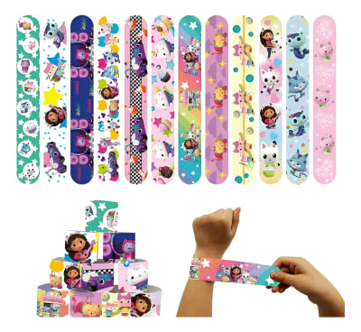 Pack 12 Pulseras Gabby Dollhouse Fiesta Cumpleaños Calidad1
