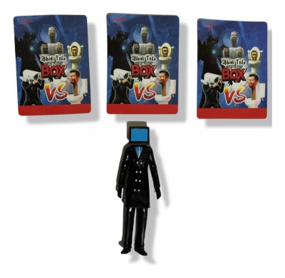 Figura Titan Tv Man Skibidi Toilet + 3 Tarjetas Azar 11 Cm