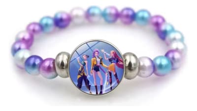 Pulsera Guerreras Kpop Elastica Con Perlas Fantasia 6.5 Cm