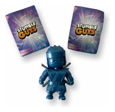 Figura 10cm Ninja Azul Stumble Guys + 2 Tarjetas Al Azar1