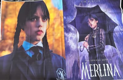 Tela De Fondo Decoración Merlina Wednesday Vinilo 100x1501