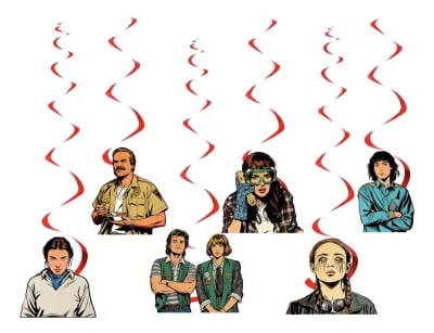 Guirnalda Cumpleanos Eleven Mike Pack 6 Decoracion Fiesta Rojo Eleven Mike Stranger Hopper1
