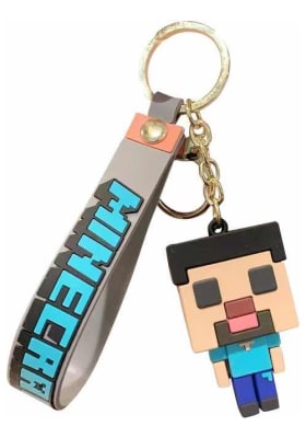 Llavero Goma Diseño Steve De Minecraft Niños 5.5 Cm