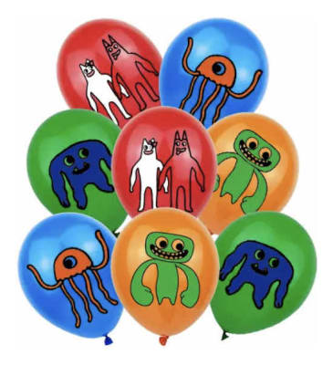 Pack 12 Globos Látex The Garten Of Banban Diseños1