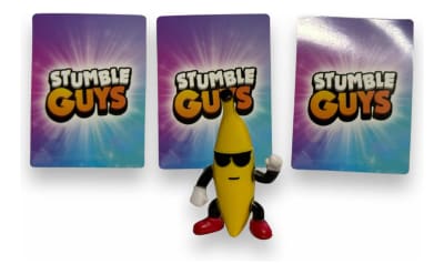Figura 7cm Banana Guy Stumble Guys + 3 Tarjetas Al Azar1