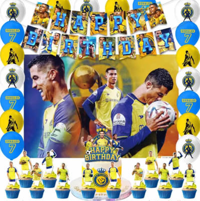 Kit Cumpleaños Decoración Cristiano Ronaldo Al Nassr + Tela1