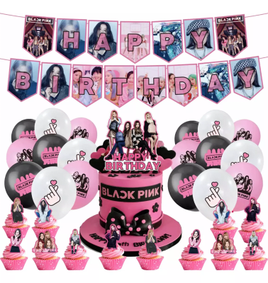 Kit Decoración Cumpleaños Blinks K-pop Blackpink Calidad1