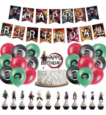 Kit Cumpleaños Decoración Demon Slayer Rengoku Kimetsu No Ya