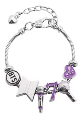 Pulsera Bt21 Army I Purple You 6 Dijes Kpop Ajustable 22 Cm