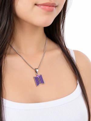 Collar Army Bt21 Kpop Dije Morado Brillante Ajustable 22 Cm1