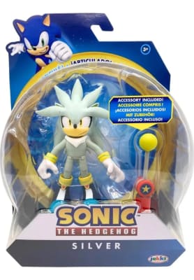 Figura Silver Sonic 10cm + Checkpoint Jakks Oficial Articula