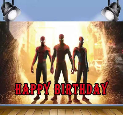 Tela Fondo Sintética Cumpleaños Spider Man No Way 125x80 Cm