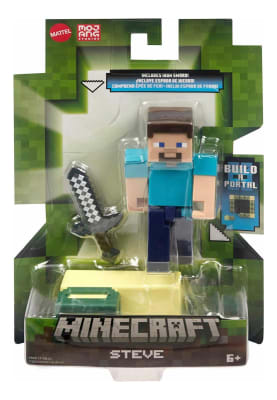 Figura Articulada Steve Minecraft Original Mattel 3.25