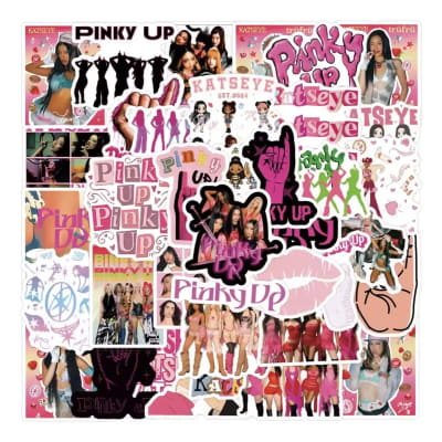 Set 50 Stickers Katseye Pinky Up K-pop 5,5 Cm Colección Fans