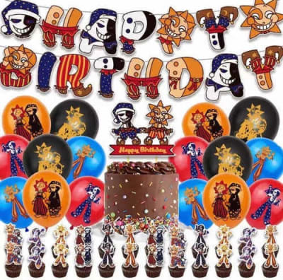 Kit Globos Decoración Cumpleaños Moon Drop Sun Drop Fnaf1