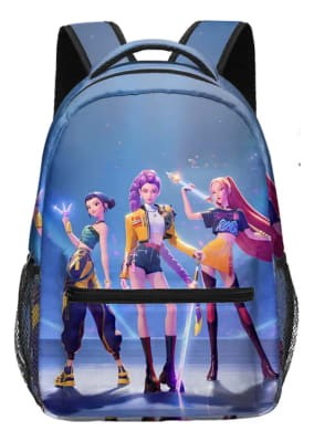 Mochila Guerreras Kpop 18lt Poliéster Diseño Completo Azul Guerreras Kpop