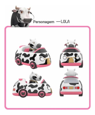 Auto Vaca Lola Chico Granja Zenón 13x10x6cm1