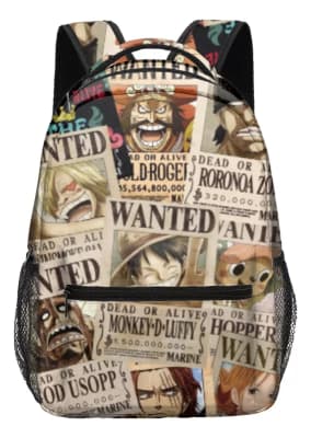 Mochila Escolar Diseño Completo One Piece Wanted1