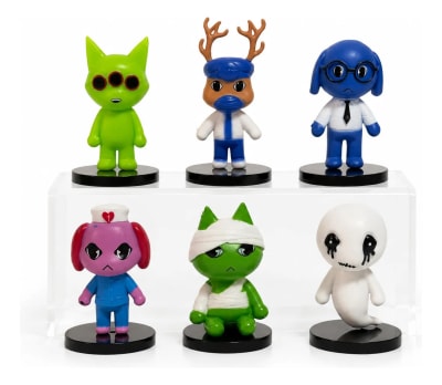 Set 6 Figuras Animal Hospital Pacientes Pvc 9 Cm Con Base
