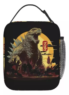 Lonchera Escolar Diseño Godzilla Calidad 8.5 Lt Con Aislante