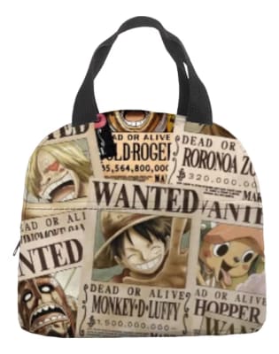 Lonchera Escolar Diseño One Piece Wanted 20x25x15 Cm Luffy