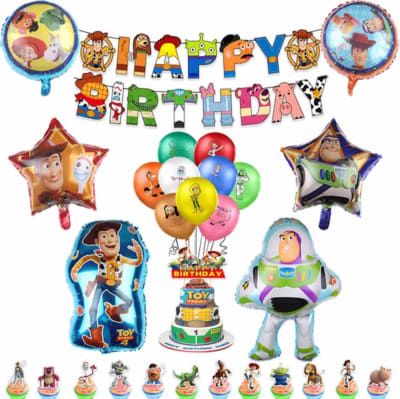 Kit Cumpleaños Decoración Toy Story Globos Metalizados