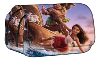 Estuche Escolar Diseño Completo De Moana 2 Y 3 Compartimient