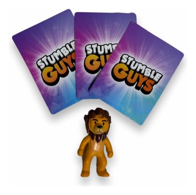 Figura Leónidas Skin Stumble Guys + 3 Tarjetas Al Azar