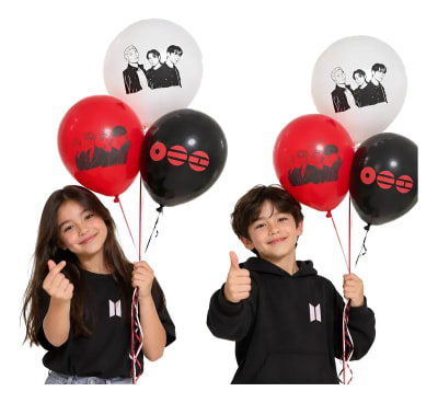 Pack Globos Látex Bt21 Arirang K-pop 12 Uds Cumpleaños 30 Cm