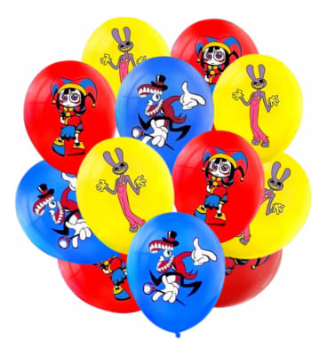 Pack 12 Globos The Amazing Digital Circus Cumpleaños Calidad