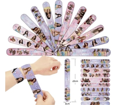 Pack 12 Pulseras Slap Katseye Kpop Fiesta 22x3 Cm Cumpleaños