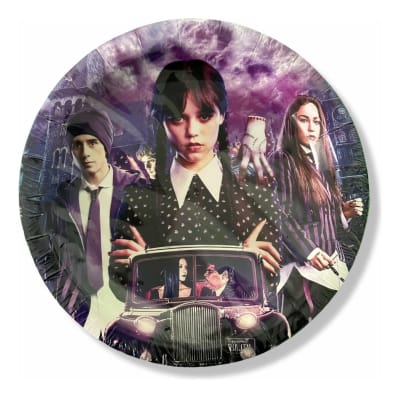Pack 10 Platos Cumpleaños Merlina Wednesday Addams Decoracio1
