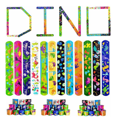 Pack 12 Pulseras Cumpleaños Dinosaurios Niños Fiestas1