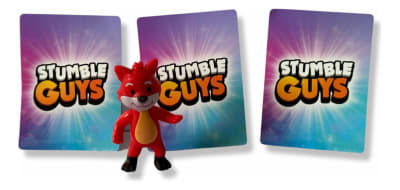Figura 7cm Red Fox Stumble Guys + 3 Tarjetas Al Aza