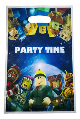 Pack 10 Bolsitas Roblox Cumpleaños 17x25 Cm Plástico1