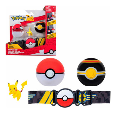 Cinturón Entrenador Pokemon Con 2 Pokebolas Y Pikachu Set1