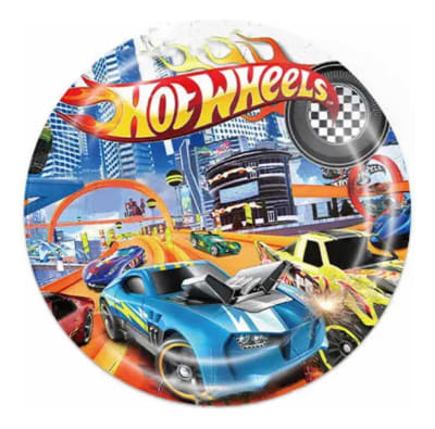 Pack 10 Platos Fiestas Niños Hot Wheels Cumpleaños Decoracio