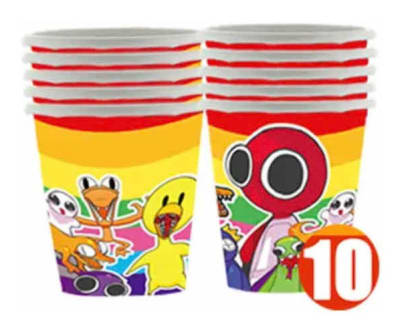 Pack 10 Vasos Cumpleaños Rainbow Friends Roblox